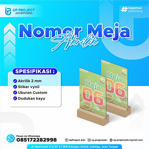 Akrilik Nomor Meja