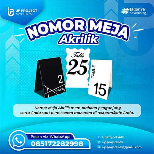 Akrilik Nomor Meja