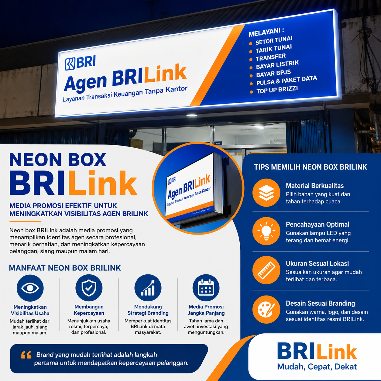 Neon Box BRILink: Media Promosi Efektif untuk Meningkatkan Visibilitas Agen BRILink